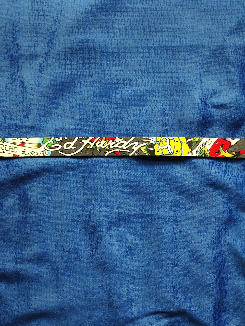 Ed Hardy Tattoo Print Faux Leather Belt With Studs Mens Size 40 NEW